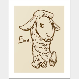 Ewe Funny Goat Posters and Art